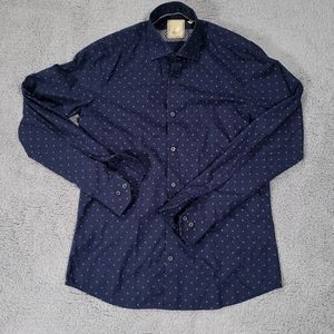 Oxley Paris Mens Size 15 Shirt Button Up Long Sleeve Multicolor Collared